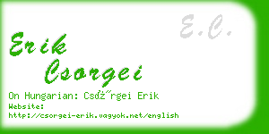 erik csorgei business card